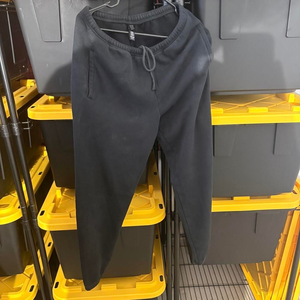 Black sweatpants with drawstring waist